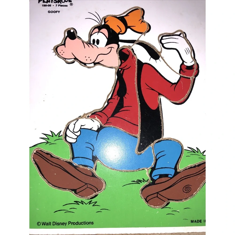 Playskool Disney Goofy Particle Board Puzzle (190-8) - Vintage, ca 1970‎